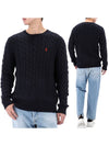 Embroidery Logo Cable Knit Top Navy - POLO RALPH LAUREN - BALAAN 2