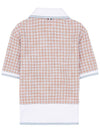 Checked Tweed Shrunken Short Sleeve Polo Pink - THOM BROWNE - BALAAN 3