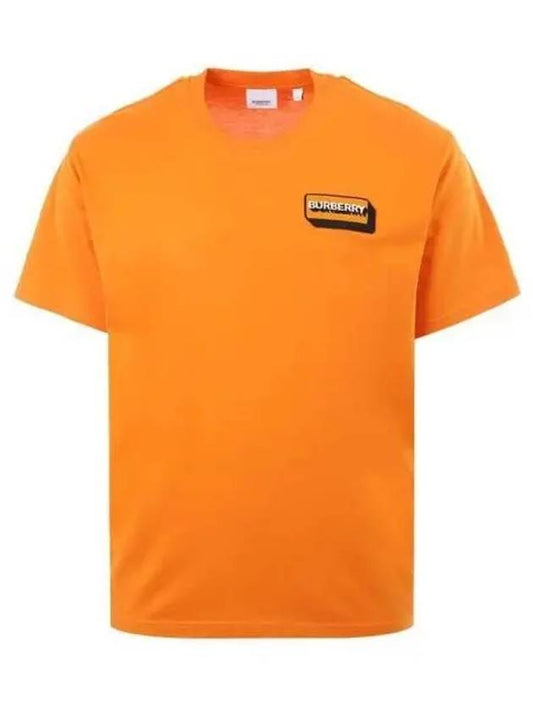 Logo applique orange short sleeve t shirt 270410 - BURBERRY - BALAAN 1