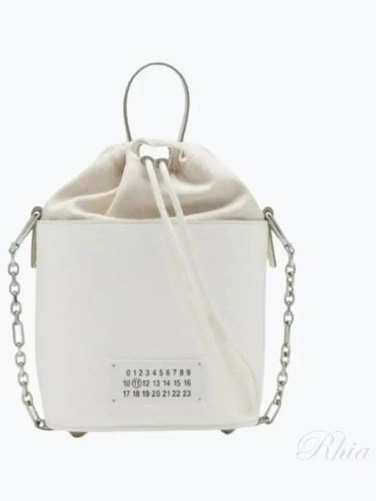 5AC Number Logo Texture Leather Bucket Bag Ivory - MAISON MARGIELA - BALAAN 2