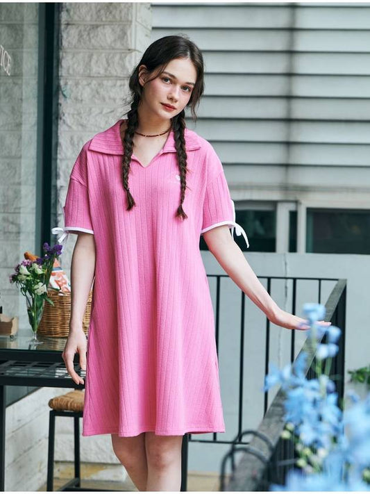 MET summer knit collar dress pink - METAPHER - BALAAN 2