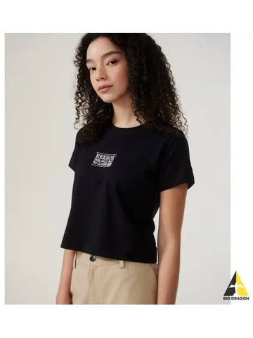 Classic Letter Crop T Shirt Women s Black - REEBOK - BALAAN 1