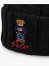 Polo Bear Cable Knit Beanie Black - POLO RALPH LAUREN - BALAAN 4