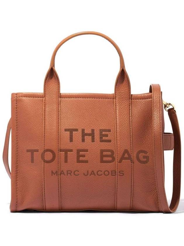 Logo Medium Leather Tote Bag Brown - MARC JACOBS - BALAAN 2