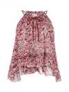 Viscose Print Blouse Raspberry Ecru HT0035FAA1J49ERYEC - ISABEL MARANT - BALAAN 1