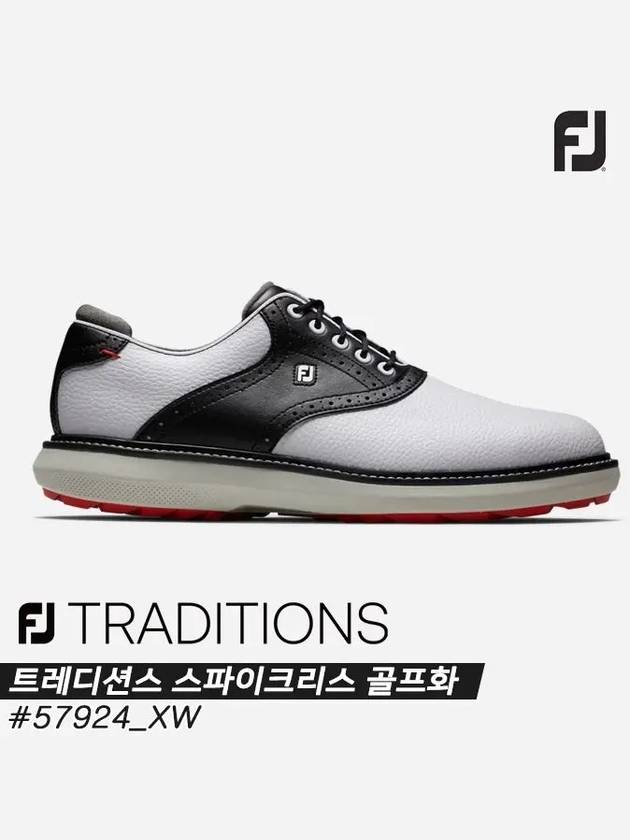 FJ TRADITIONS Spikeless Golf Shoes 57924 XW White Black Gray 10 Please order 15mm smaller - FOOTJOY - BALAAN 3