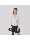 White cutout Ribbon Blouse - NARU KANG - BALAAN 1