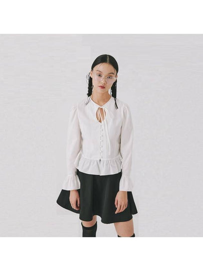 Cutout Ribbon Blouse White - NARU KANG - BALAAN 2