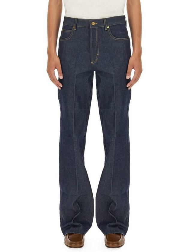 Mid Rise Straight Denim Jeans Blue - GUCCI - BALAAN 2