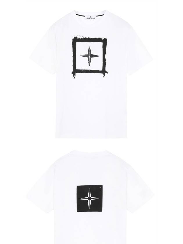 Stencil Two Logo Short Sleeve T-Shirt White - STONE ISLAND - BALAAN 5