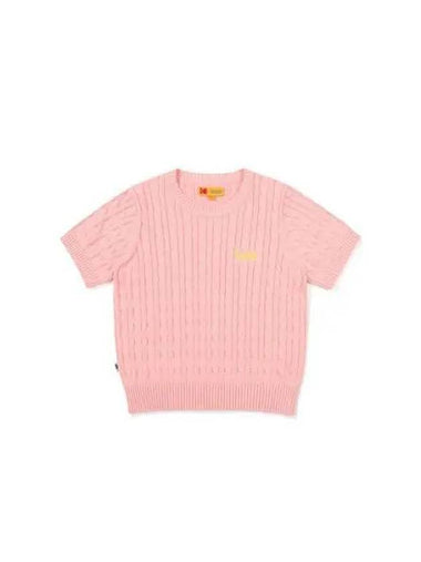 KODAK Apparel Color Eye Cable Short Sleeve Knit Women PINK - KODO - BALAAN 1