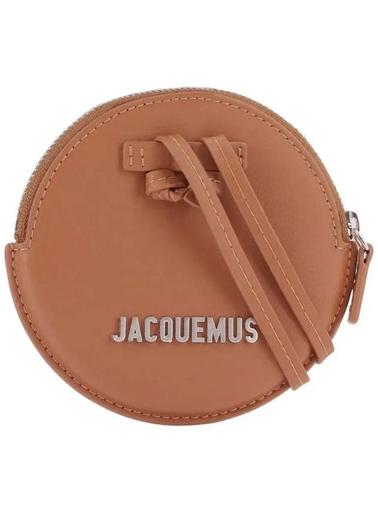 Metal Logo Round Strap Coin Purse Brown - JACQUEMUS - BALAAN 2