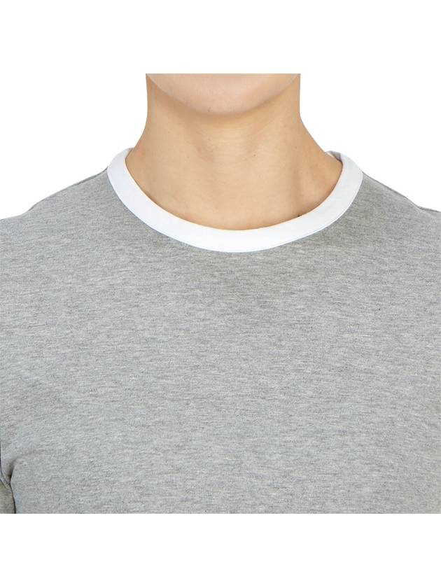 Asymmetric Hem Short Sleeve T-Shirt Grey - THOM BROWNE - BALAAN 7