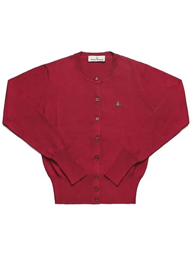 Logo Patch Cardigan Red - VIVIENNE WESTWOOD - BALAAN 5