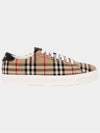 Men's Vintage Check Leather Low Top Sneakers Archive Beige - BURBERRY - BALAAN 2