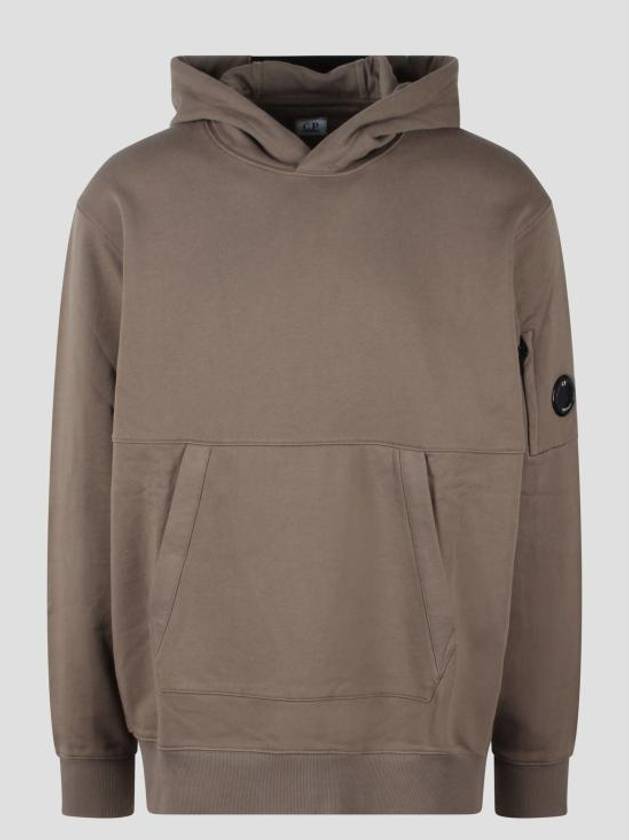 Diagonal Raised Fleece Lens Hoodie Walnut - CP COMPANY - BALAAN 1