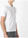 Men's Three Stripes Pocket Mercerized Short Sleeve Polo Shirt White - THOM BROWNE - BALAAN 4