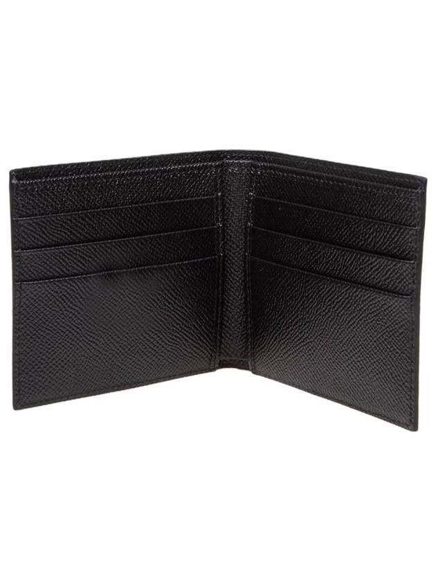 Logo Plaque Calf Leather Half Wallet Black - DOLCE&GABBANA - BALAAN 4