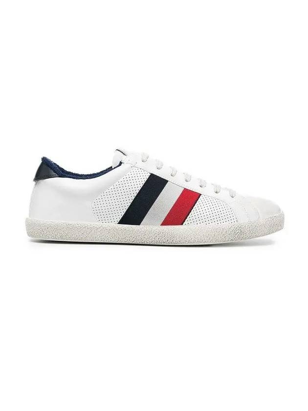 Tricolor Stripe Punching Low Top Sneakers Ivory - MONCLER - BALAAN 3