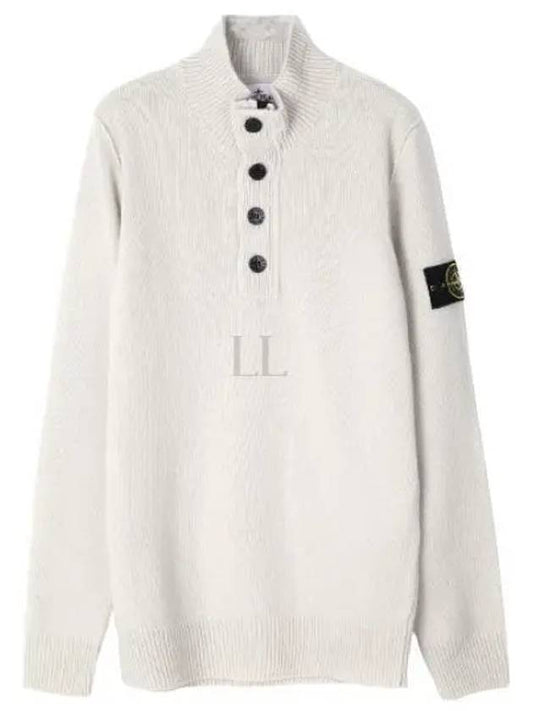 Wappen Patch Button Knit Top Ivory - STONE ISLAND - BALAAN 2