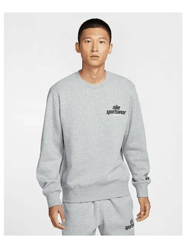 Club Fleece Crewneck Sweatshirt Grey - NIKE - BALAAN 2