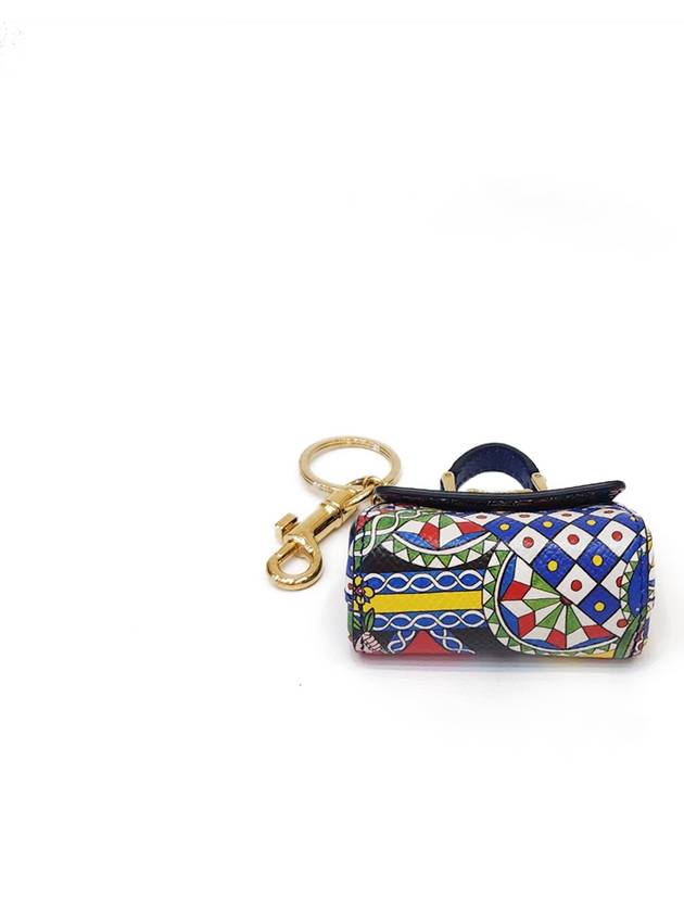 Women's Sicilian bag key holder blue pattern - DOLCE&GABBANA - BALAAN 4