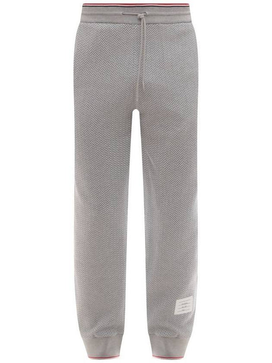 Men's Iconic Tricolor Band Track Pants Grey - THOM BROWNE - BALAAN 1