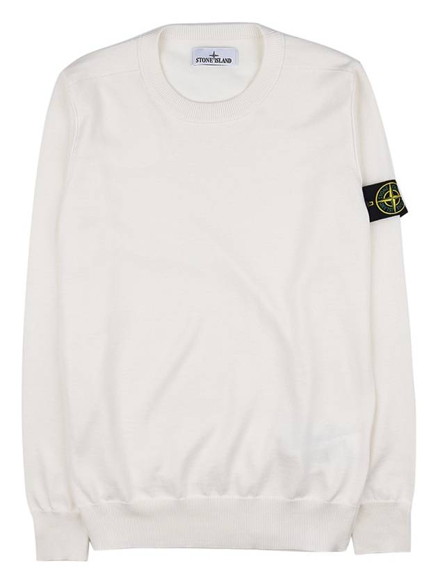 Logo Patch Knit Top White - STONE ISLAND - BALAAN 10