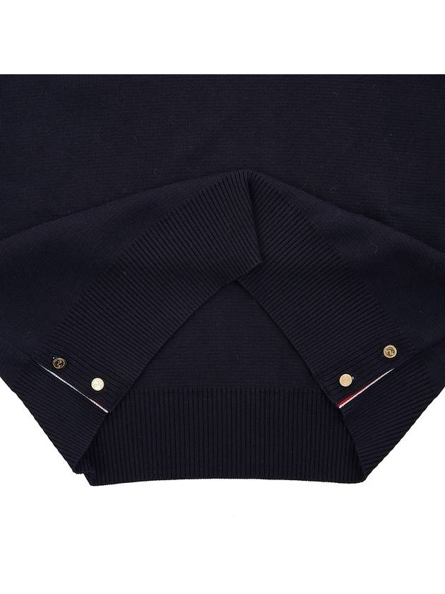 4 Bar Armband Milano Stitch Knit Top Navy - THOM BROWNE - BALAAN 10