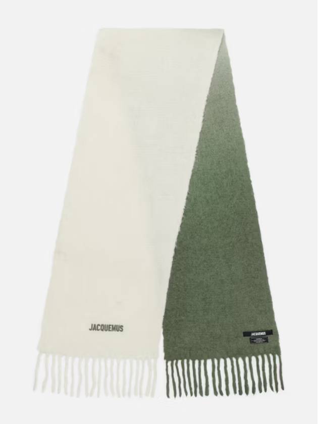 L'echarpe Moisson Embroidered Logo Alpaca Wool Muffler Khaki - JACQUEMUS - BALAAN 11