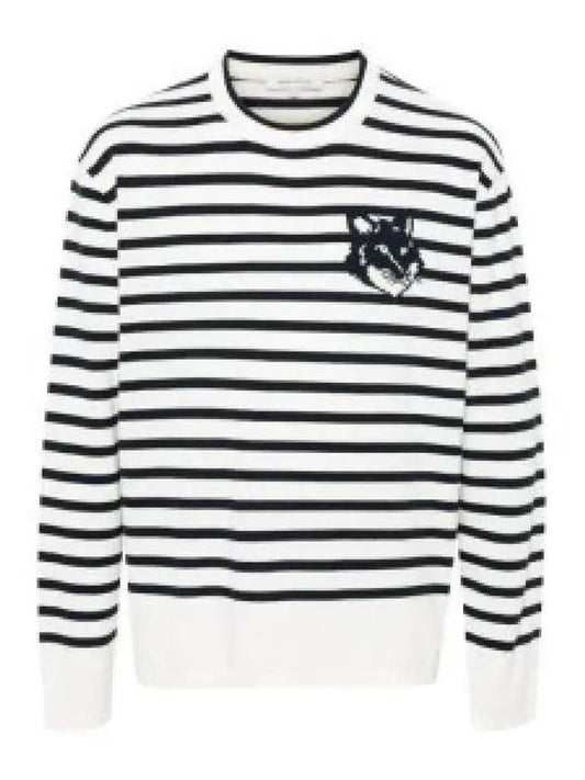 Fox Motif Cotton Long Sleeve T-Shirt Black White - MAISON KITSUNE - BALAAN 2