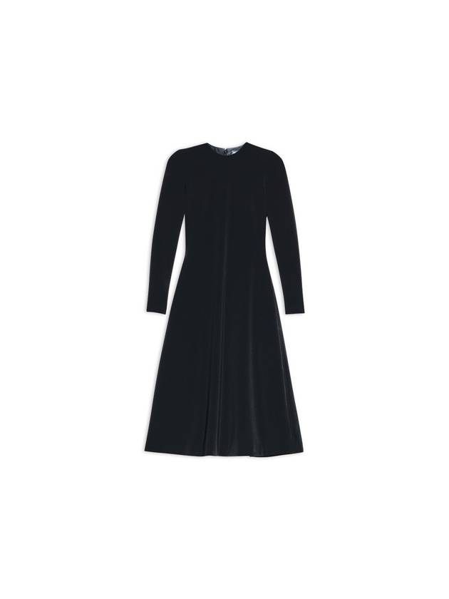 Women's Stretch Crepe Twill Long Dress Black - BALENCIAGA - BALAAN 1