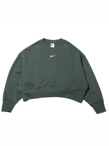 Phoenix Fleece Oversized Crew Neck Sweatshirt Vintage Green - NIKE - BALAAN 1