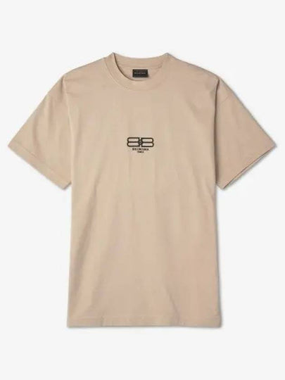 BB Paris Cotton Short Sleeve T-Shirt Beige - BALENCIAGA - BALAAN 2