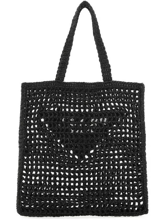 Crochet Tote Bag Black - PRADA - BALAAN 5