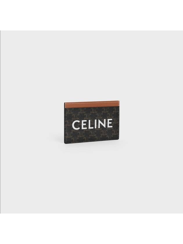 Triomphe Canvas Logo Card Wallet Tan - CELINE - BALAAN 9