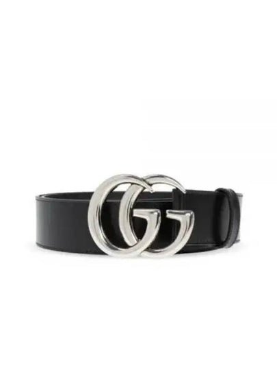 GG Marmont Wide Leather Belt Black - GUCCI - BALAAN 2