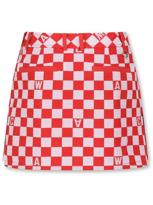 Women s checkerboard print A line culottes skirt - WAAC - BALAAN 2