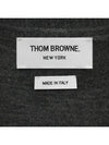 Men's Sustainable Classic Diagonal Wool Cardigan Medium Grey - THOM BROWNE - BALAAN 10