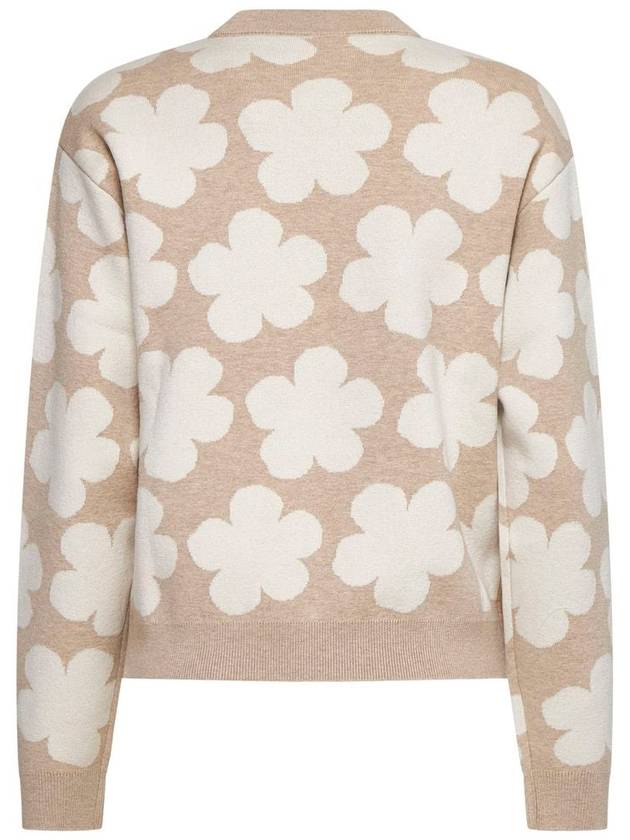 Floral Detail Crew Neck Knit Top Beige - KENZO - BALAAN 3