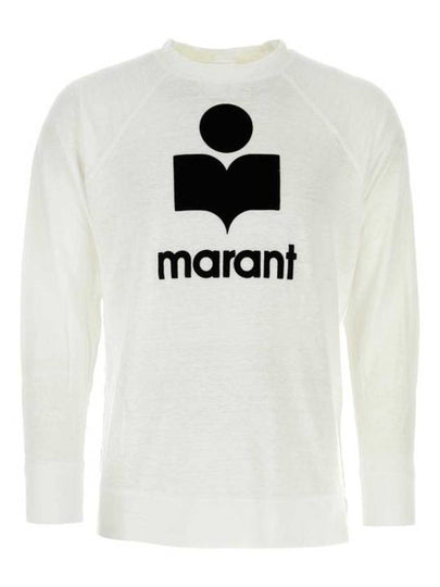 Kieffer Logo Print Linen Long Sleeve T-Shirt White - ISABEL MARANT - BALAAN 2