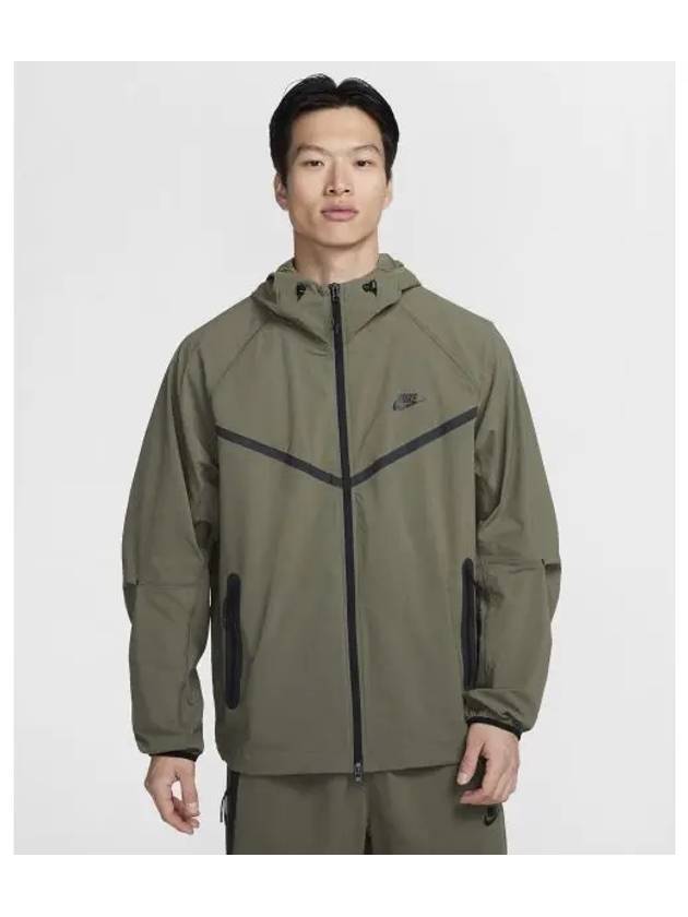 Tech Woven Windrunner Full Zip Jacket M Medium Olive Black HM7152 223 - NIKE - BALAAN 1