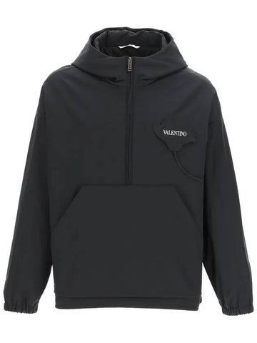 Logo Hooded Anorak Black - VALENTINO - BALAAN 1