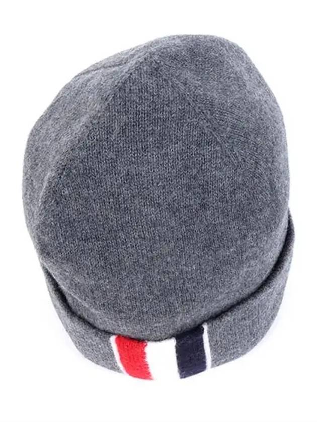 Striped Wool Beanie Gray - THOM BROWNE - BALAAN.