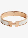 Clic H Bracelet Rose Gold Blanc - HERMES - BALAAN 2