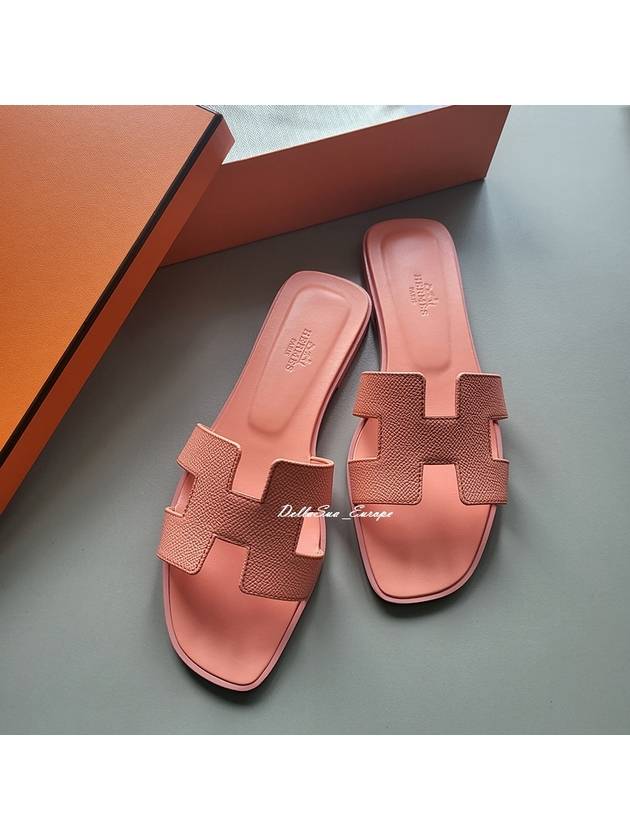 Oran Leather Sandals Orange Joey - HERMES - BALAAN 9