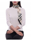 Skinny Check Silk Scarf Stone - BURBERRY - BALAAN 4