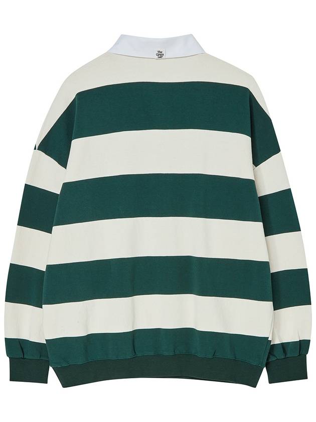 Striped Rugby Collar Sweatshirt Green - THE GREEN LAB - BALAAN 5