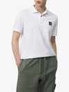 Pique Stretch Cotton Short Sleeve Polo Shirt White - STONE ISLAND - BALAAN 2