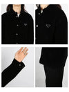 triangle logo stretch cotton long sleeve shirt black - PRADA - BALAAN 4